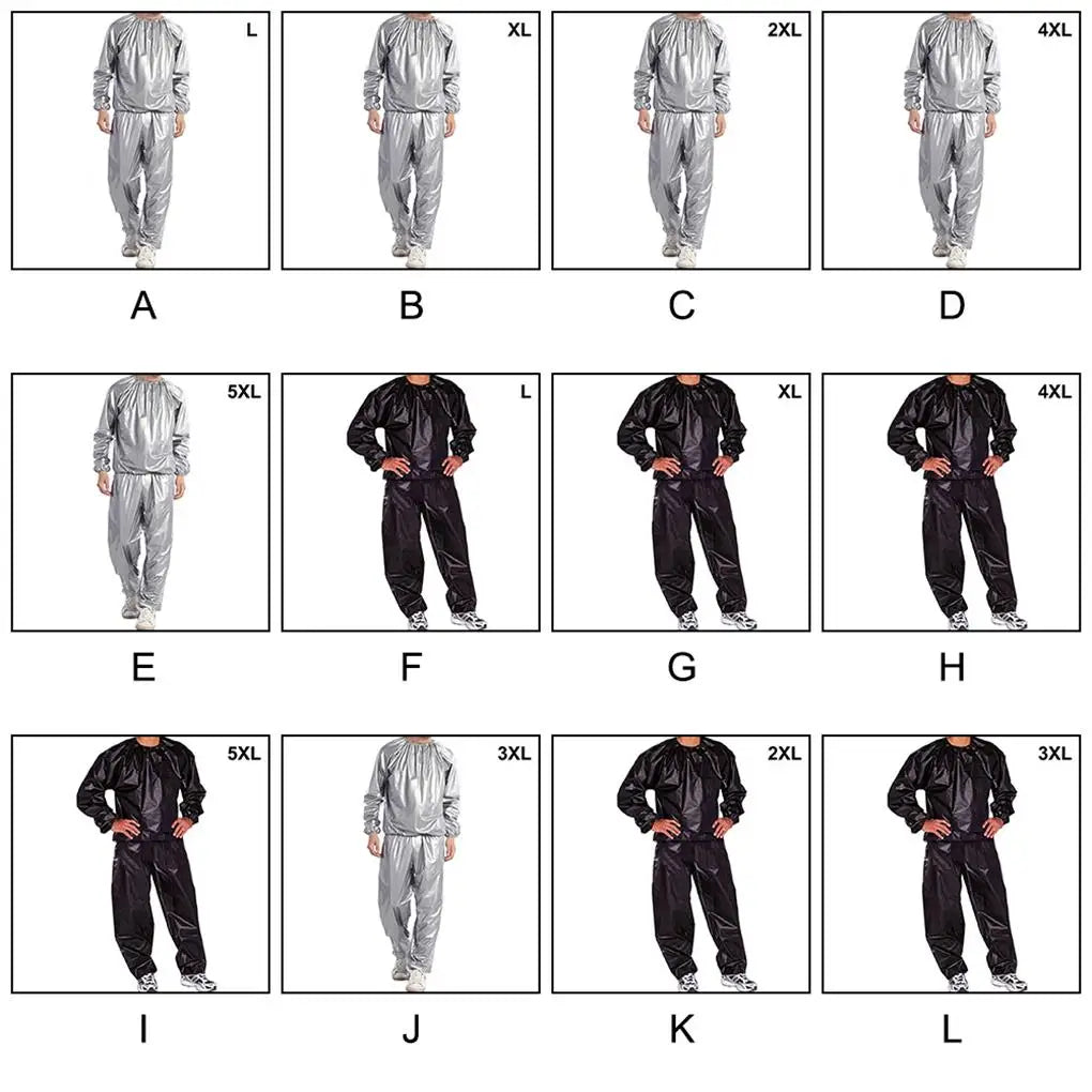 Fitness Sweat Sauna Suit Heavy Duty Weight Loss Exercise Training Pants Bodybuilding Calories Men Women Black XL