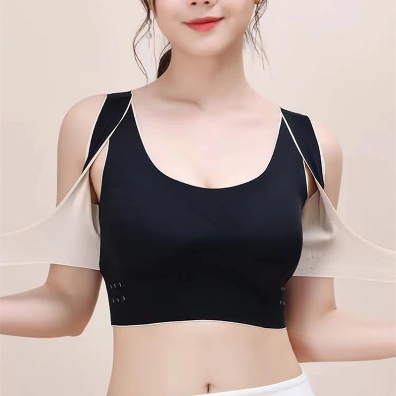 No Trace Sports Women's Underwear Shockproof Gathering Anti-sagging Beautiful Back Fitness Yoga Vest No Steel Ring Women's Bra
