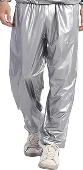 Fitness Sweat Sauna Suit Heavy Duty Weight Loss Exercise Training Pants Bodybuilding Calories Men Women Black XL