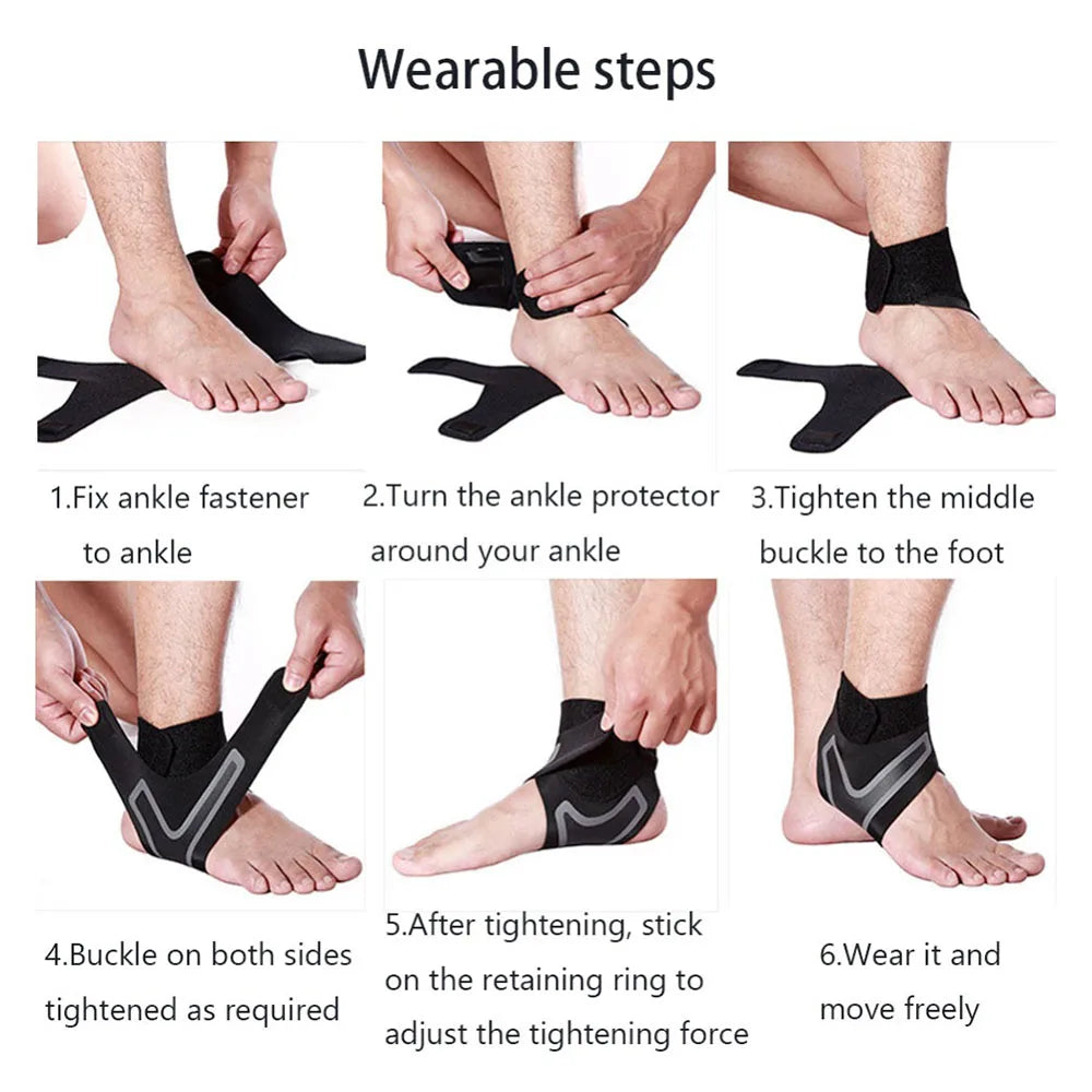 Sports Ankle Brace Adjustable Compression Ankle Support Elastic Ankle Guard Pain Relief Strap Basketball Ankle Brace Support