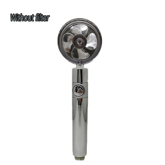 Strong Pressurization Spray Nozzle Water Saving Rainfall 360 Degrees Rotating With Small Fan Washable Hand-held Shower Head