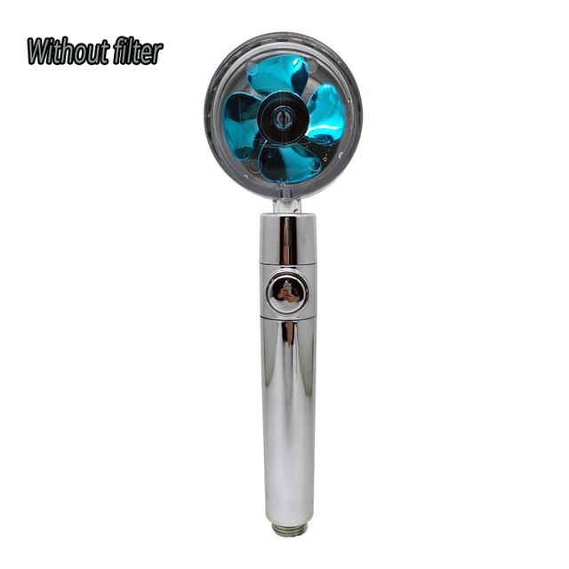 Strong Pressurization Spray Nozzle Water Saving Rainfall 360 Degrees Rotating With Small Fan Washable Hand-held Shower Head