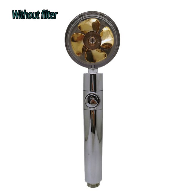 Strong Pressurization Spray Nozzle Water Saving Rainfall 360 Degrees Rotating With Small Fan Washable Hand-held Shower Head