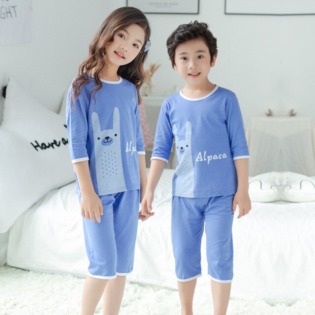 New Teens Clothes Kids Clothing Set Big Boy Girl Pajamas Sets Girls Boys Cotton Sleepwear Full Sleeve Pyjamas Kids Home Clothes