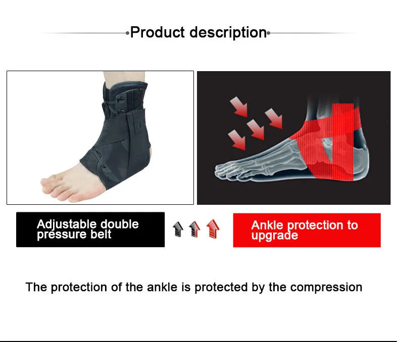 Kuangmi Ankle Brace Support Sports Adjustable Ankle Straps Foot Stabilizer Orthosis Football Compression Ankle Socks Protector