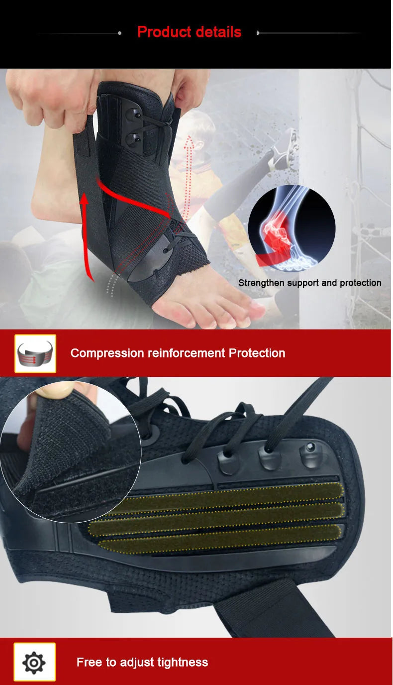 Kuangmi Ankle Brace Support Sports Adjustable Ankle Straps Foot Stabilizer Orthosis Football Compression Ankle Socks Protector