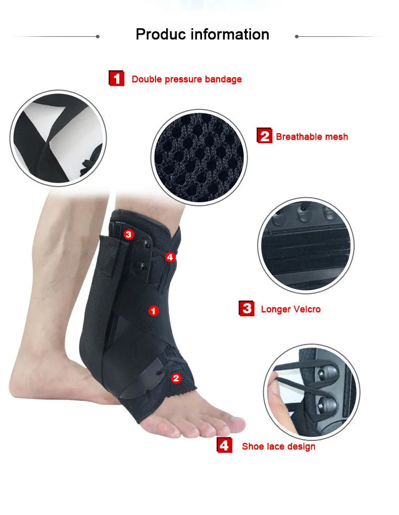 Kuangmi Ankle Brace Support Sports Adjustable Ankle Straps Foot Stabilizer Orthosis Football Compression Ankle Socks Protector