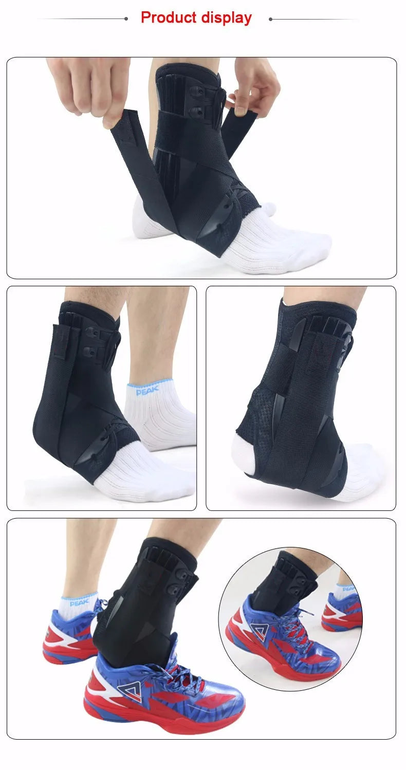 Kuangmi Ankle Brace Support Sports Adjustable Ankle Straps Foot Stabilizer Orthosis Football Compression Ankle Socks Protector