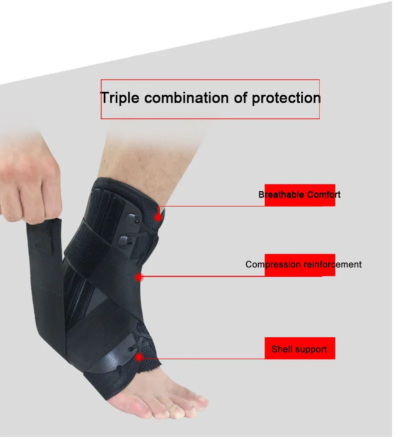 Kuangmi Ankle Brace Support Sports Adjustable Ankle Straps Foot Stabilizer Orthosis Football Compression Ankle Socks Protector