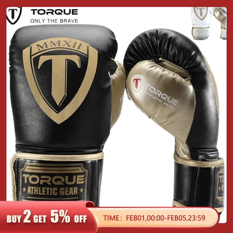 TORQUE Men Women 8 10 12 14 16oz Boxing Gloves PU Leather Tiger Muay Thai MMA UFC Profession Kickboxing Adults Sandbag Training