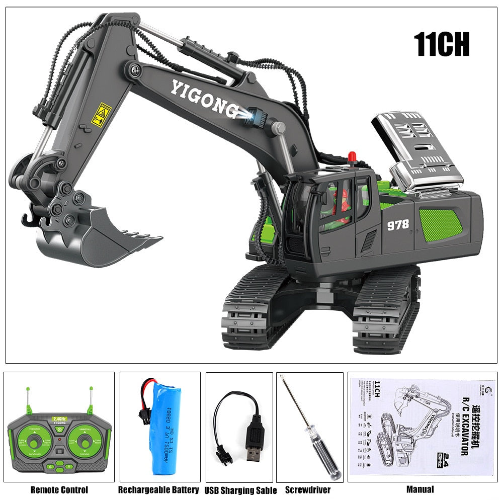 RC Car Excavator & Dump Truck Bulldozer Electric Car Kids Toys