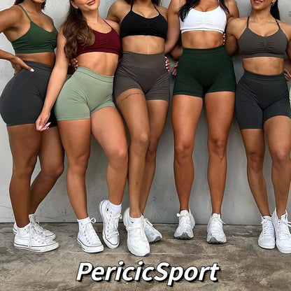 Effortless Seamless Shorts Women Workout Scrunch Butt Lifting Yoga Shorts High Waist Fitness Biker Running Bottom GYM Shorts