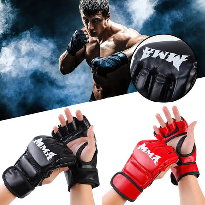 Boxing Training Half-Finger Gloves Muay Thai Kickboxing Grappling Gloves Sport Sanda Combat Competition C8D4