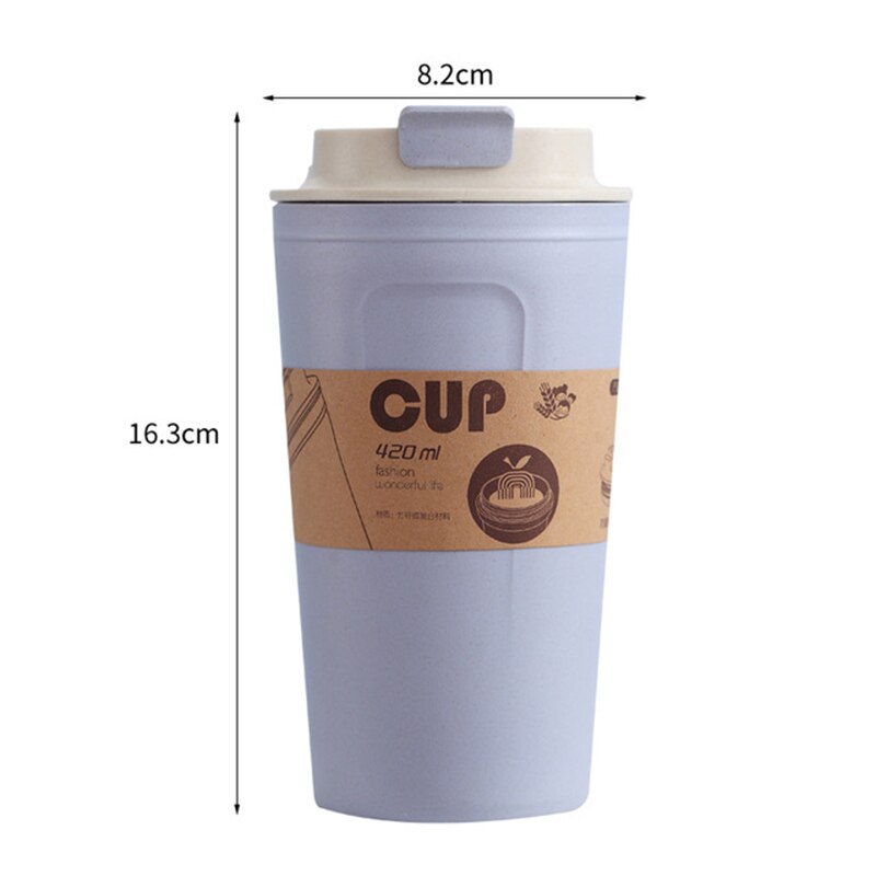 Portable Reusable Bamboo Fiber Coffee Cups Eco Friendly Non-Slip Solid Travel Car Mugs