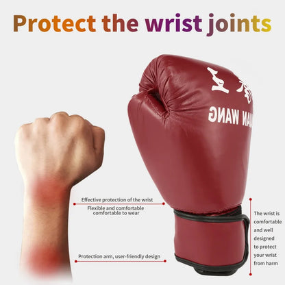 Red Adult Boxing Gloves Professional Sandbag Liner Gloves Kickboxing Gloves Pugilism Men Women Training Fighting Tool