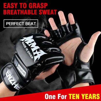 MMA Gloves Half Finger Muay Thai Grappling Sparring Boxing Glove Training Kickboxing Boxer Gloves TKD Mix Martial Arts Gloves