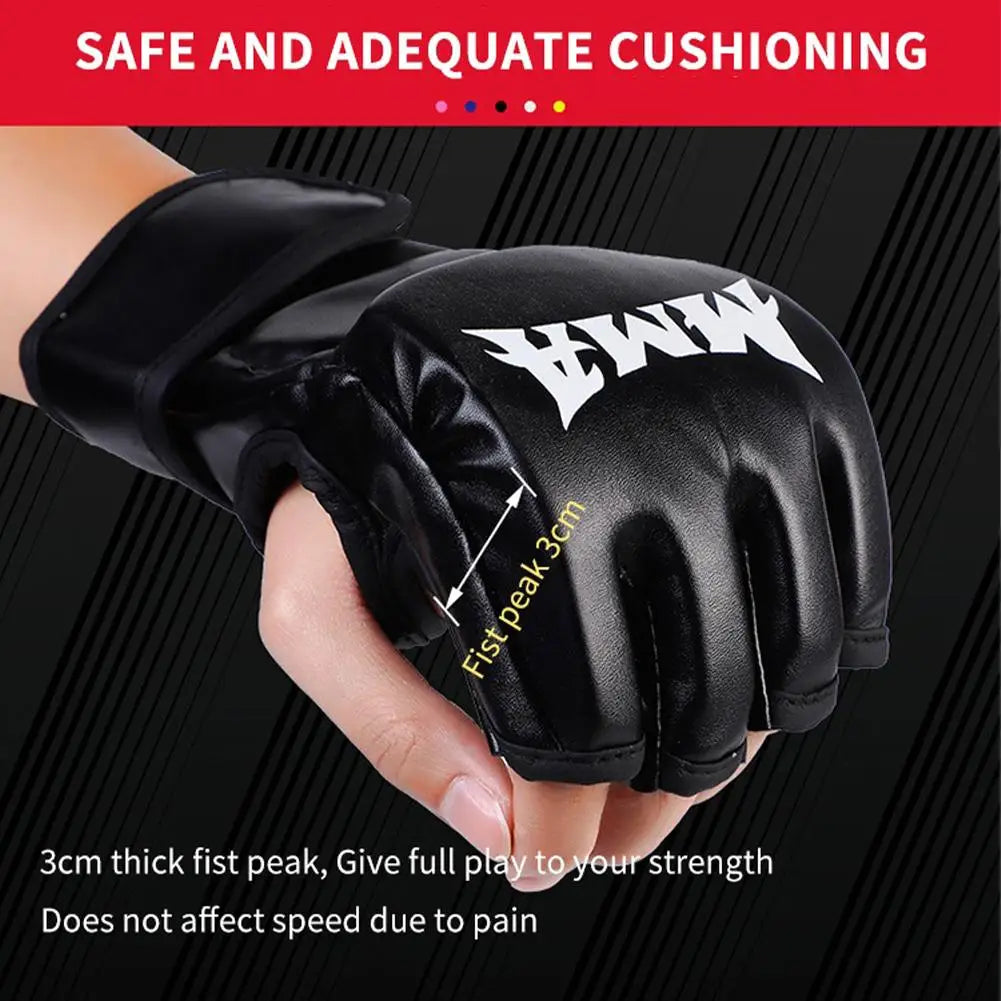 Boxing Training Half-Finger Gloves Muay Thai Kickboxing Grappling Gloves Sport Sanda Combat Competition C8D4