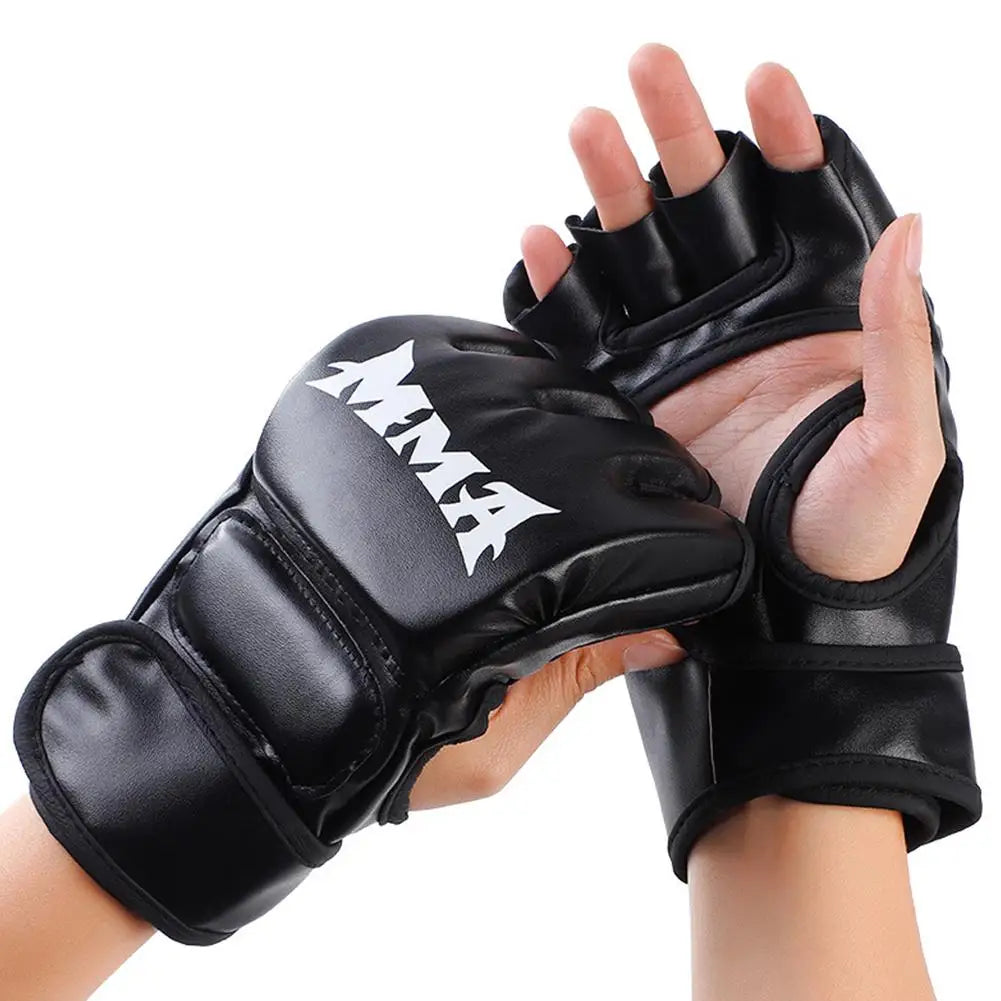 Boxing Training Half-Finger Gloves Muay Thai Kickboxing Grappling Gloves Sport Sanda Combat Competition C8D4