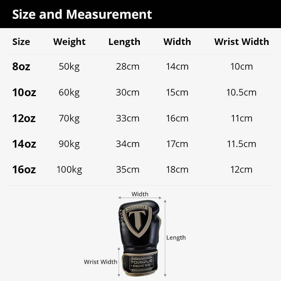 TORQUE Men Women 8 10 12 14 16oz Boxing Gloves PU Leather Tiger Muay Thai MMA UFC Profession Kickboxing Adults Sandbag Training