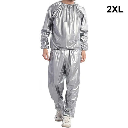 Fitness Sweat Sauna Suit Heavy Duty Weight Loss Exercise Training Pants Bodybuilding Calories Men Women  Black XL