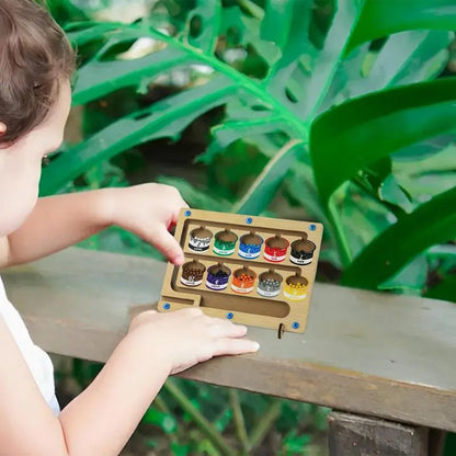 Wooden Magnetic Color Number Maze With 55 Beads - Color Game For Kids