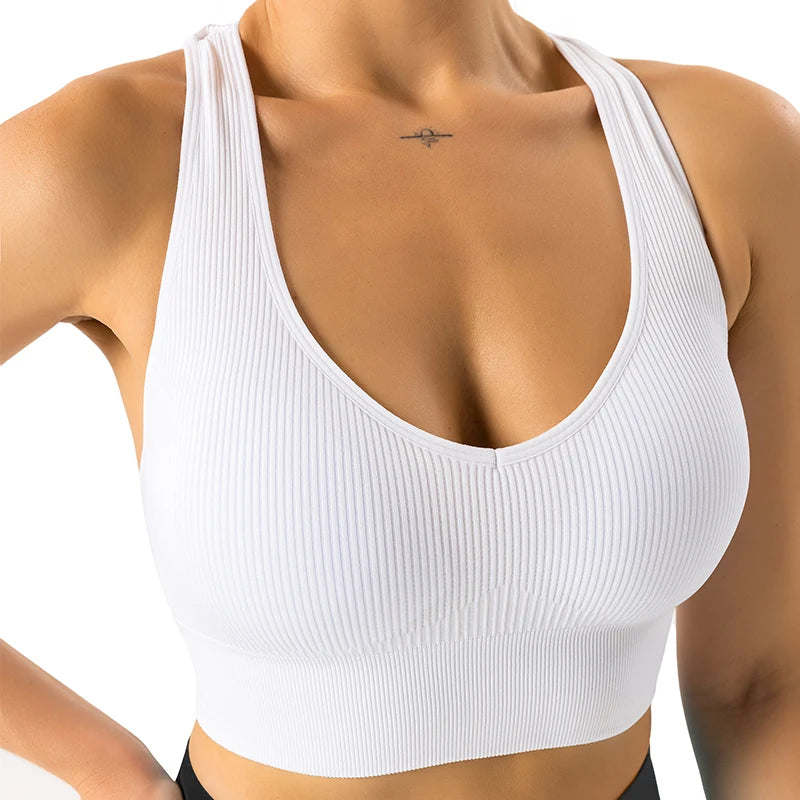 NVGTN Galaxy Ribbed Seamless Bra Spandex Top Woman Fitness Elastic Breathable Breast Enhancement Leisure Sports Underwear