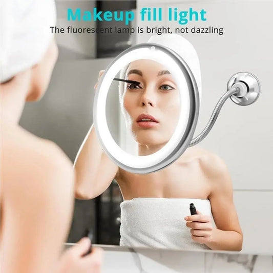 Rotation 10X Makeup Mirror with LED Light Foldable Magnifying Tool Vanity Mirrors Travel Home Dressing Table Accessories