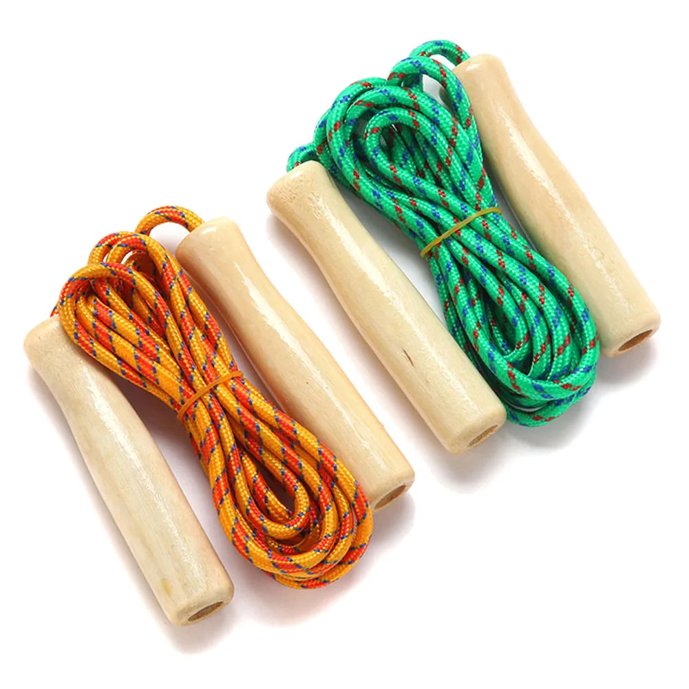 Skipping Rope Wooden Handle Skipping Ropes 2.5M for Students Fitness Training Sport Game