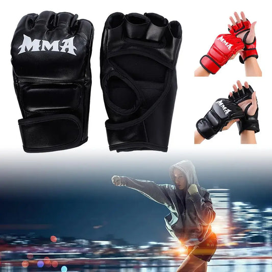 Boxing Training Half-Finger Gloves Muay Thai Kickboxing Grappling Gloves Sport Sanda Combat Competition C8D4