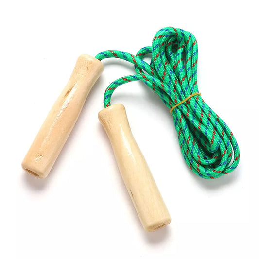 Skipping Rope Wooden Handle Skipping Ropes 2.5M for Students Fitness Training Sport Game