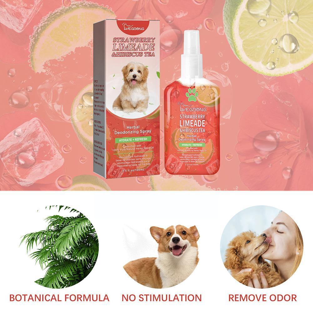 Pet Odor Eliminator Spray - Liquid Perfume Spray Strawberry Scent For Puppies Dogs & Cats