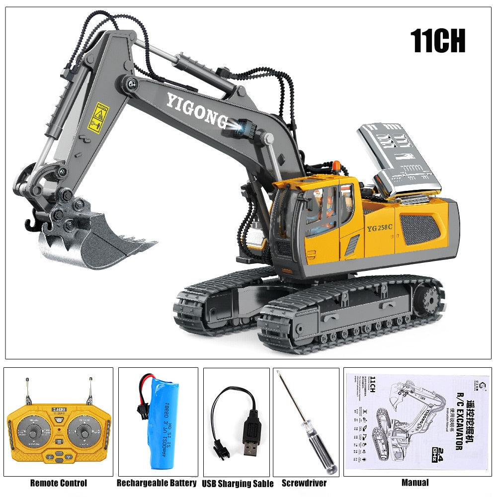 RC Car Excavator & Dump Truck Bulldozer Electric Car Kids Toys