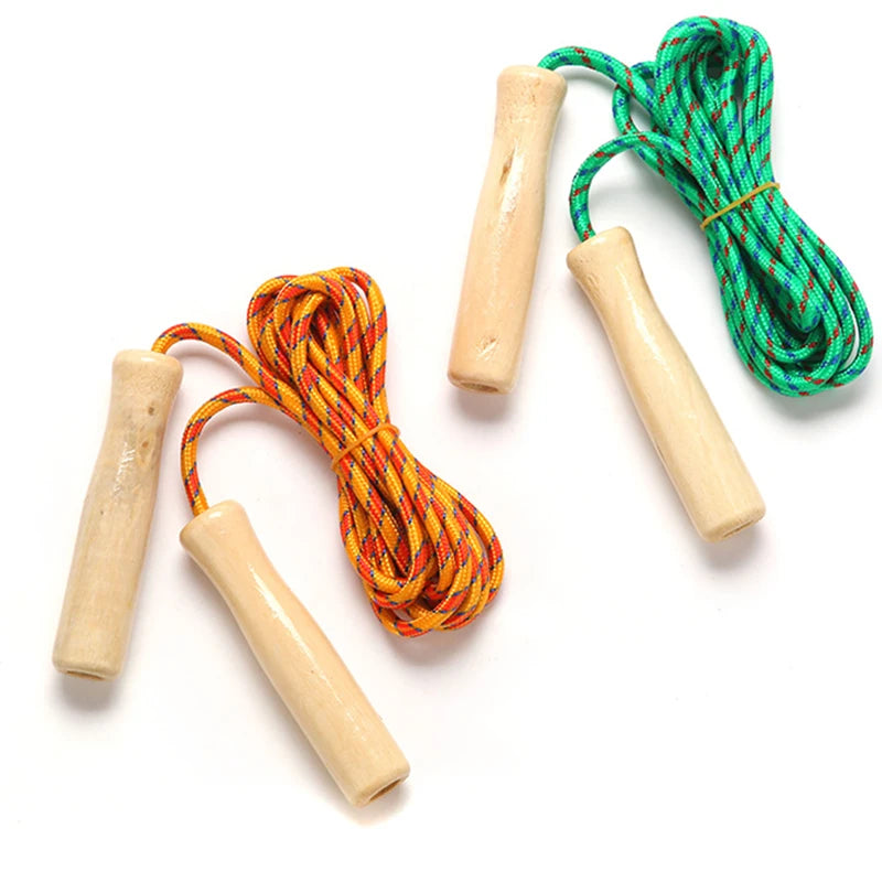 Skipping Rope Wooden Handle Skipping Ropes 2.5M for Students Fitness Training Sport Game