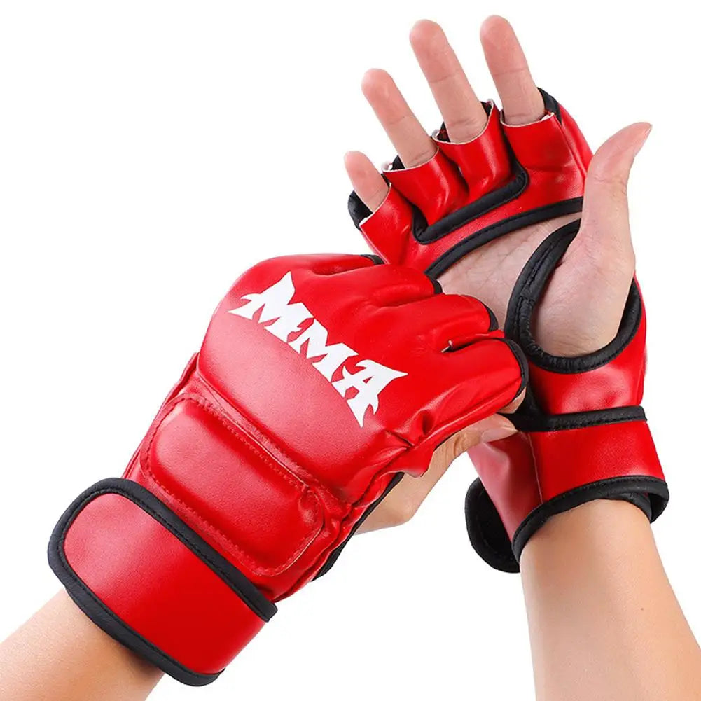 Boxing Training Half-Finger Gloves Muay Thai Kickboxing Grappling Gloves Sport Sanda Combat Competition C8D4