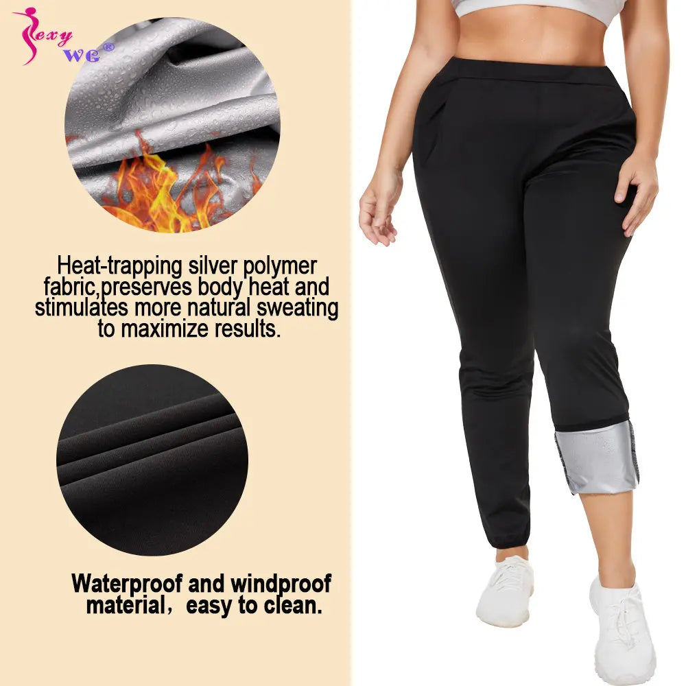 SEXYWG Sauna Suit for Women Weight Loss Jacket Leggings Hot Sweat Set Fat Burner Tops Trousers Ladies Body Shaper Running Gym