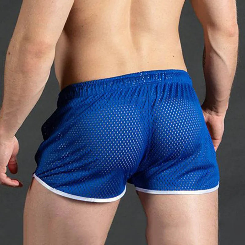 Quick Drying Sports Shorts For Men Fitness Training Gym Casual Mesh Breathable Soft Beach Trunks Short Pants Clothing