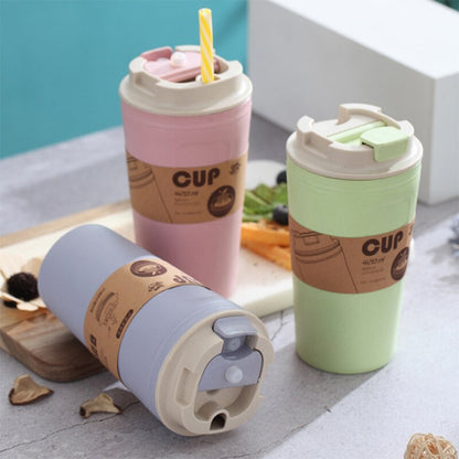 Portable Reusable Bamboo Fiber Coffee Cups Eco Friendly Non-Slip Solid Travel Car Mugs