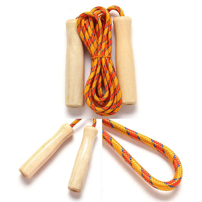 Skipping Rope Wooden Handle Skipping Ropes 2.5M for Students Fitness Training Sport Game