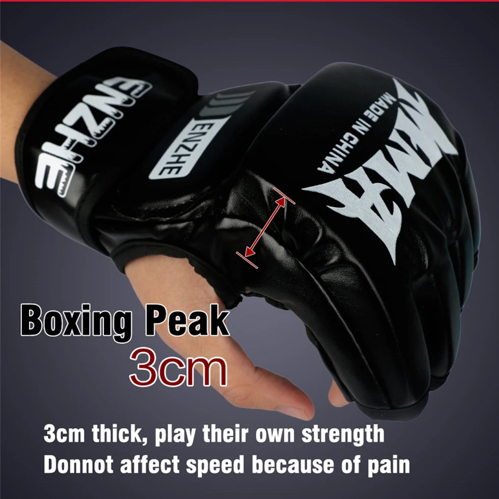 MMA Gloves Half Finger Muay Thai Grappling Sparring Boxing Glove Training Kickboxing Boxer Gloves TKD Mix Martial Arts Gloves