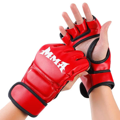 Boxing Training Half-finger Gloves Muay Thai Kickboxing Grappling Gloves Combat Competition Sanda Sport E3t3