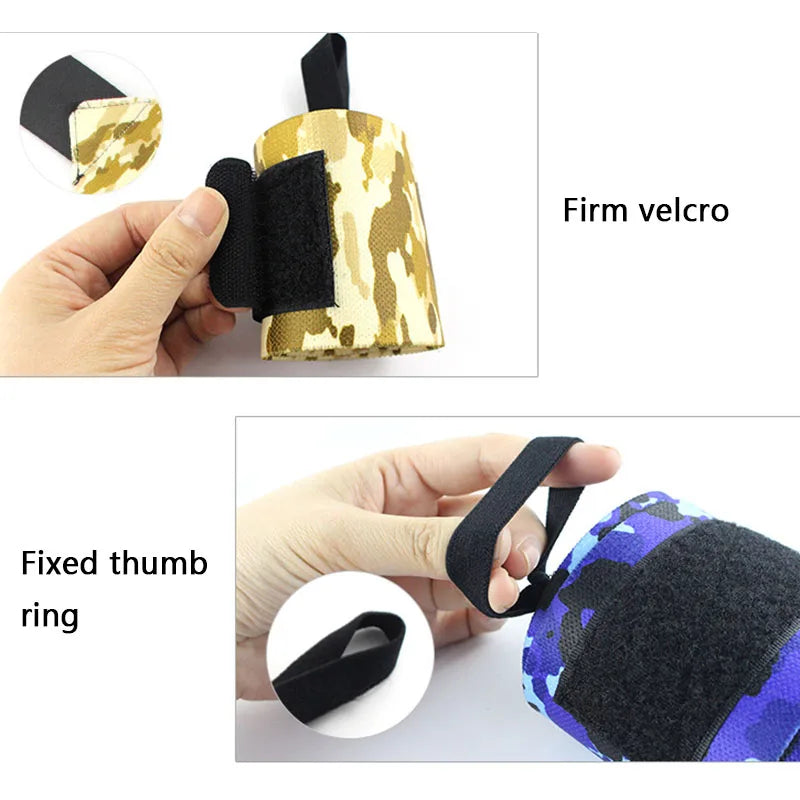 1pc Wrist Support Gym Strap Camouflage Adjustable Wristband Elastic Wrist Wraps Bandages for Gym Weightlifting Protect Hand Wrap