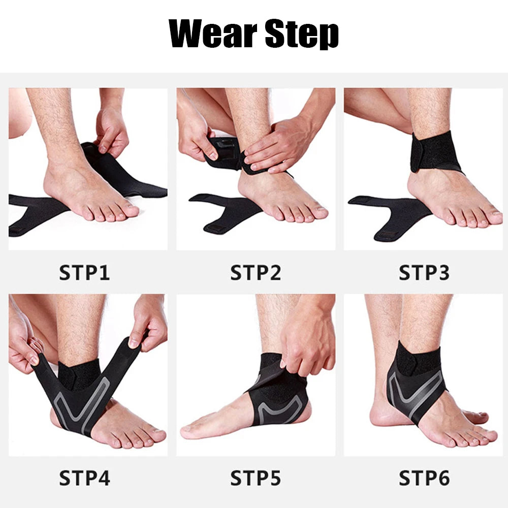 1Pcs Sport Compression Ankle Support Brace Ankle Stabilizer Tendon Pain Relief Strap Foot Sprain Injury Wraps Basketball Running