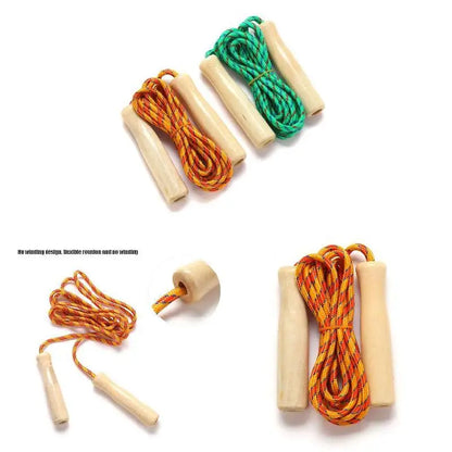 Skipping Rope Wooden Handle Skipping Ropes 2.5M for Students Fitness Training Sport Game