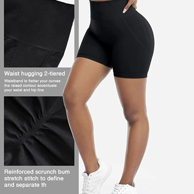 Effortless Seamless Shorts Women Workout Scrunch Butt Lifting Yoga Shorts High Waist Fitness Biker Running Bottom GYM Shorts