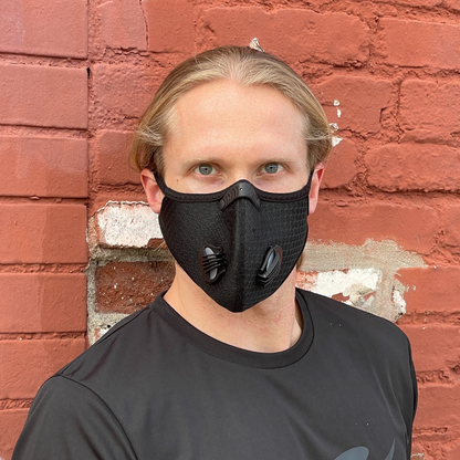 Performance Sports Face Mask with Activated Carbon Filter and Breathing Valves