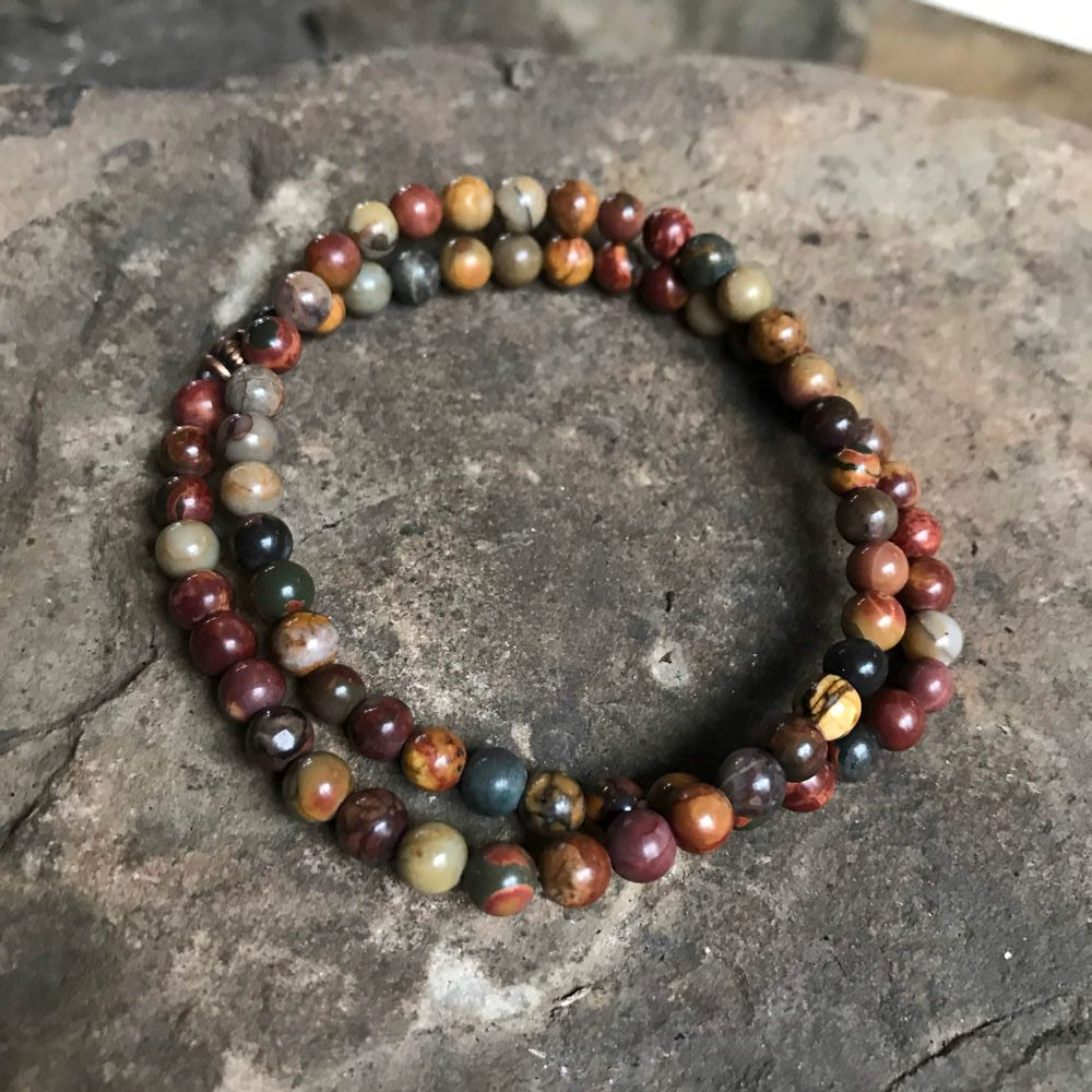 Red Creek Jasper Mini Bead Bracelet