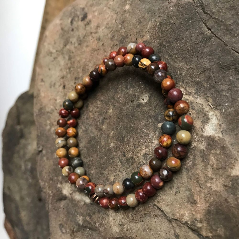 Red Creek Jasper Mini Bead Bracelet