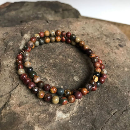 Red Creek Jasper Mini Bead Bracelet