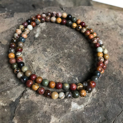 Red Creek Jasper Mini Bead Bracelet