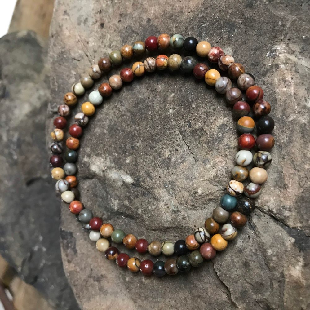 Red Creek Jasper Mini Bead Bracelet